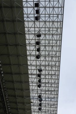 Boş ARENA LVIV STADIUM 'un iç görünümü.