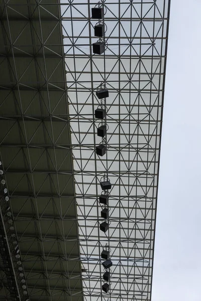 Boş ARENA LVIV STADIUM 'un iç görünümü.