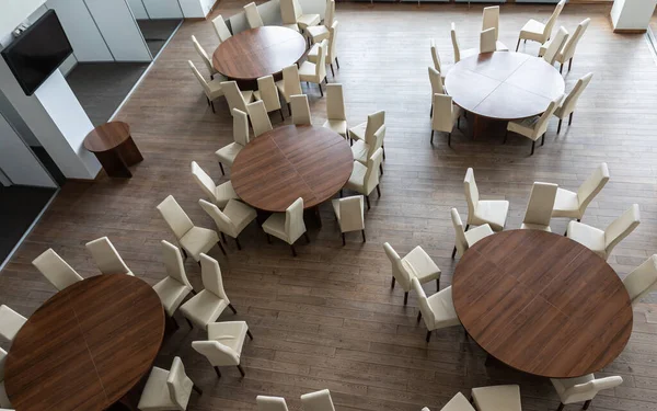 Interior Moderno Abstrato Café Sala Reunião Com Poltronas Arredondadas — Fotografia de Stock