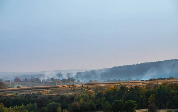 Őszi Táj Naplementében Fénymásolási Hellyel — Stock Fotó