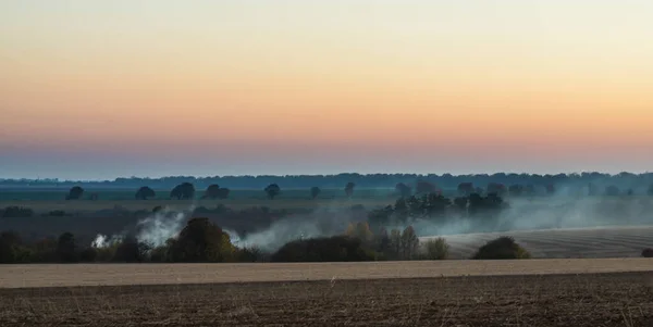 コピースペース付きの夕日の秋の風景 — ストック写真