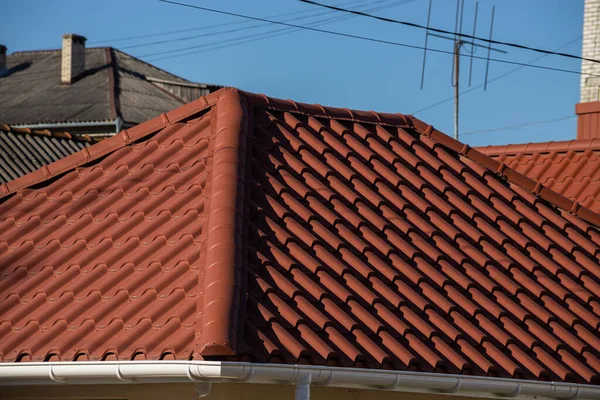 Dachbleche Moderne Arten Von Dachmaterialien — Stockfoto