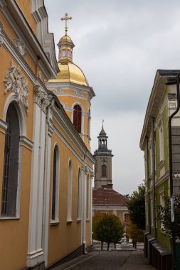 Berezhany, Ternopil Bölgesi, Ukrayna 'daki Pazar Meydanı' ndaki Belediye Binası.