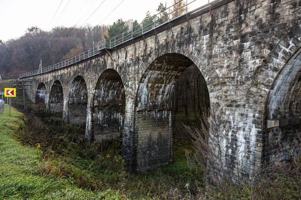 Old Stone Arched Bridge Viaduct Ternopil Region Ukraine — 图库照片
