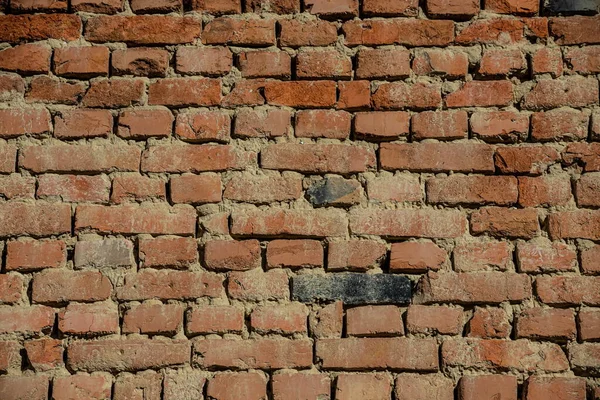 Fondo Una Vieja Pared Ladrillo Pared Está Hecha Ladrillos Cerámica —  Fotos de Stock