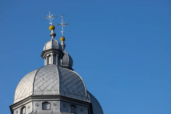 Alte Steinkirche Zbarazh Ukraine Bei Sonnigem Herbstwetter — Stockfoto