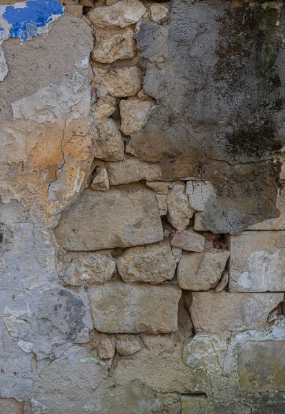 Mur Plâtre Détruit Mur Brique Ciment Texture Fond Grunge — Photo