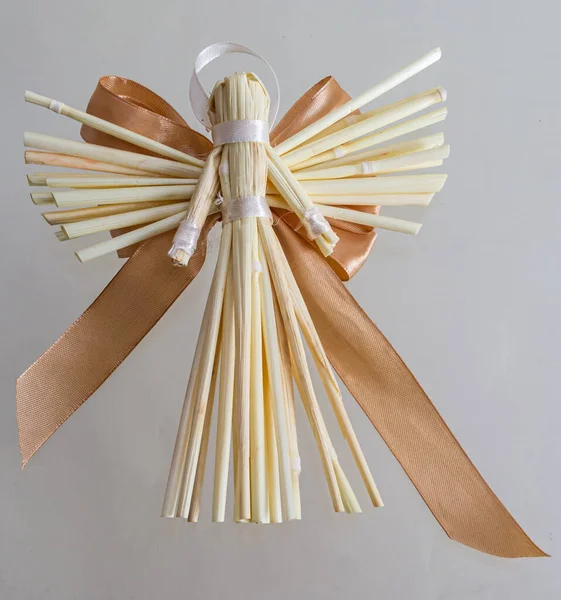 Anjos Tradição Palha Artesanal Tradições Nacionais Ucraniana Anjo Natal Ornamento — Fotografia de Stock