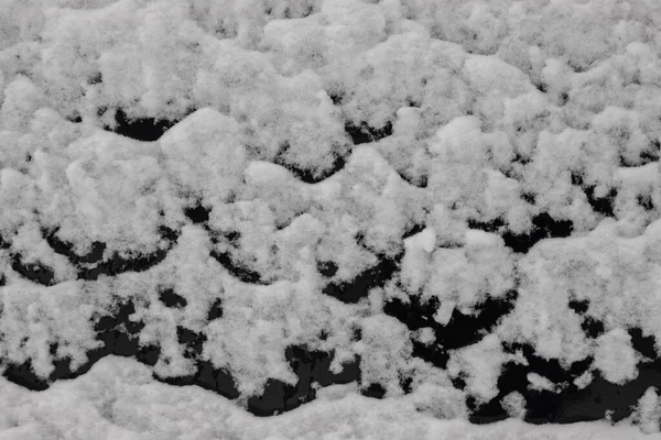Gyönyörű Téli Háttér Havas Talajon Természetes Hótextúra Szél Faragott Minták — Stock Fotó