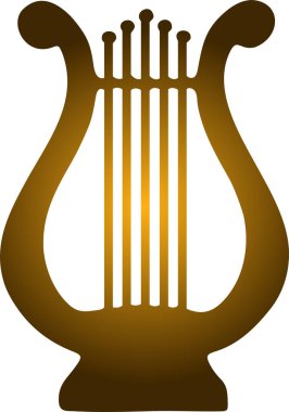Lyra - ilham sembolü bir müzik aleti - logonuz için vektör silueti. Arp - bir sanat sembolü- bir logo ya da piktogram simgesi.