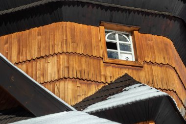Kryvorivnya 'daki Hutsul Kilisesi, Ivano-Frankivsk Oblastı. Ukrayna.