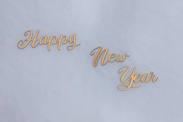 Iscrizione Concetto Celebrazione Lettere Oro Sulla Neve Testo Felice Anno — Foto Stock