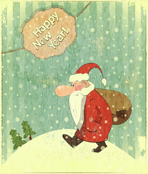 mutlu yeni yıl Noel Baba ve metin ile Noel kartları