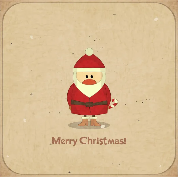 Merry christmas retro kartı Noel Baba ile