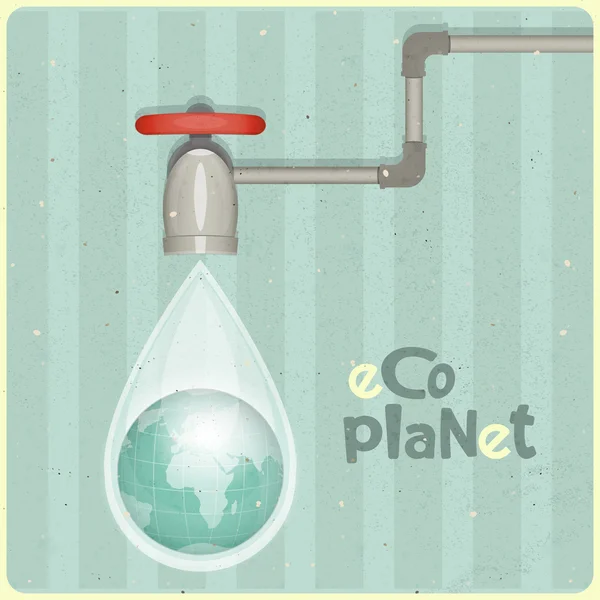 Eco planète aquatique — Image vectorielle