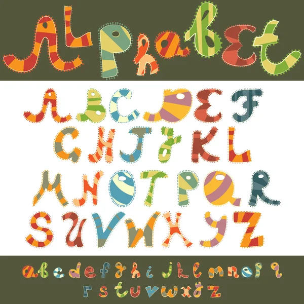 Eğlenceli alfabenin büyük ve küçük harf — Stok Vektör
