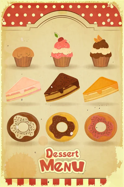 Vintage Dessert Menu — Stock Vector