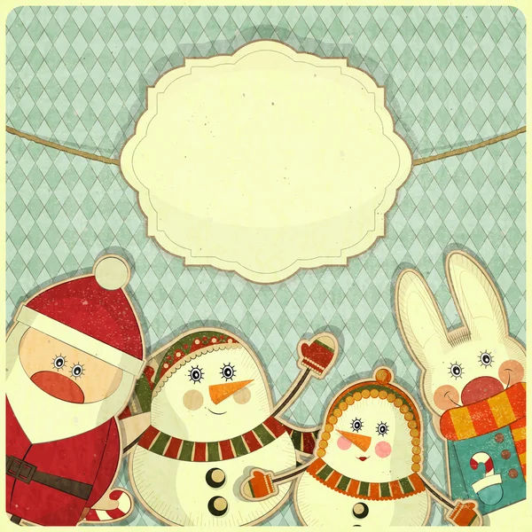 Noel ve yeni yıl retro tasarımı