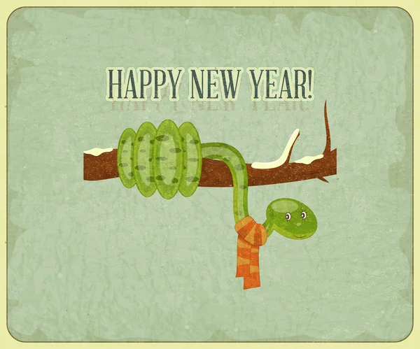 Año de la tarjeta de la serpiente — Vector de stock