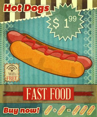 fast food menü için Grunge kapak