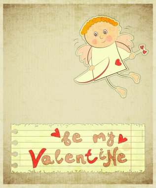 Retro Sevgililer günü kartı