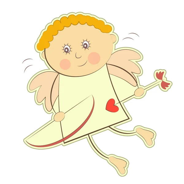 Valentines Cupid Isolated — Stock Vector