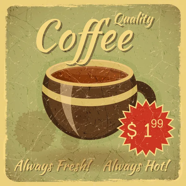 Grunge kartı ile kahve fincanı