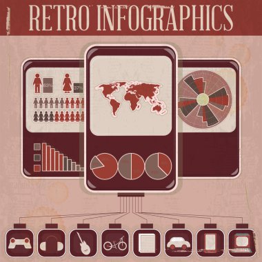 Retro Infographic telefon tasarımı