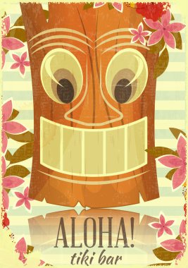 Vintage Hawaii tiki kartpostal