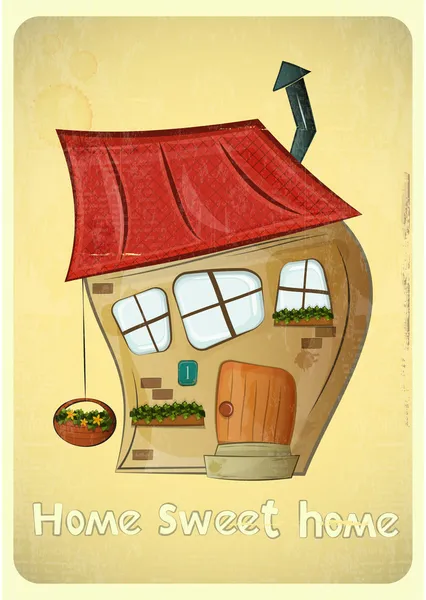 Cartoon huizen briefkaart — Stockvector