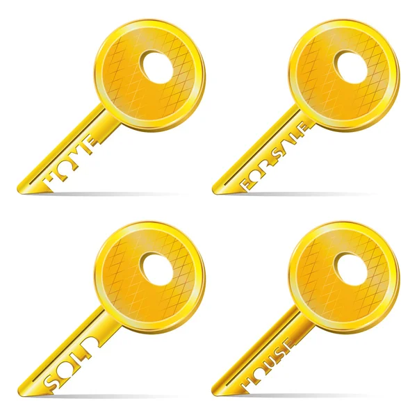 Conjunto de chaves de ouro — Vetor de Stock