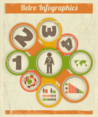 retro Vintage infographics tasarım