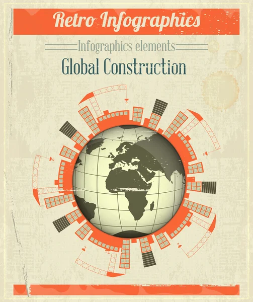 Concetto di costruzione globale — Vettoriale Stock
