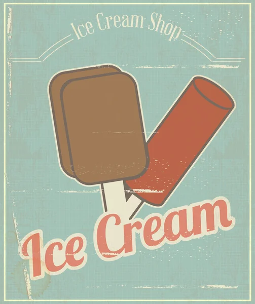 Tarjeta de helado vintage — Vector de stock