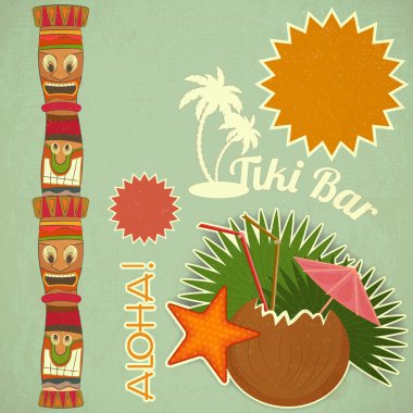 Vintage Hawaii tiki kartpostal