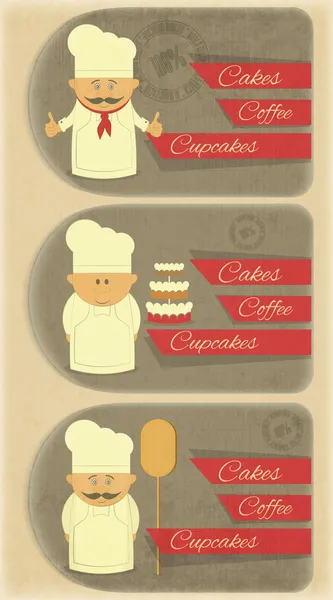 Vertikale Abdeckkarte für Bäckerei — Stockvektor