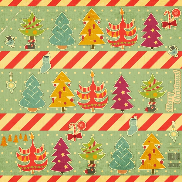 Tarjeta Retro Feliz Navidad — Vector de stock