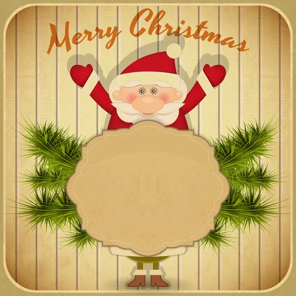 Retro Merry Christmas with Santa Claus — Stock Vector