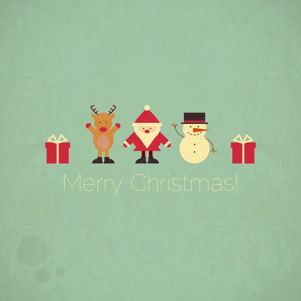 Rétro Joyeux Noël carte — Image vectorielle