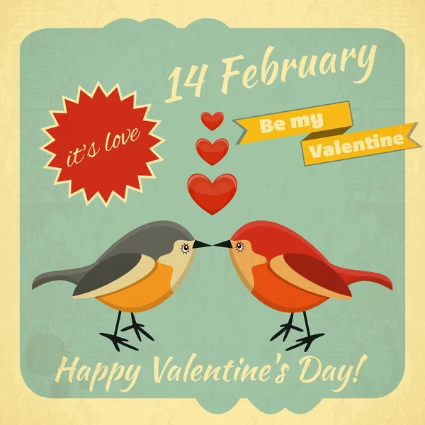 Vintage Valentijnskaart — Stockvector