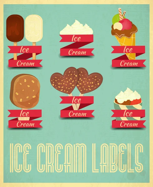 Conjunto de etiquetas de helado — Stockvector