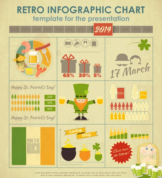 St.Patrick barátait nap infographics — Stock Vector