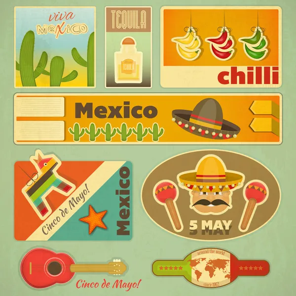 Autocollants mexicains — Image vectorielle