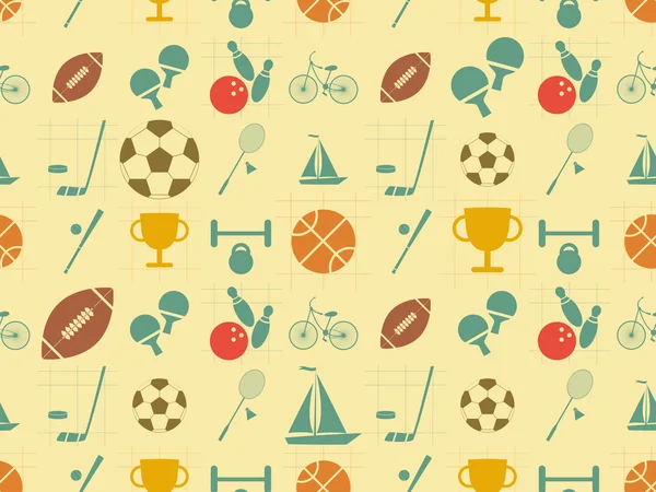 Flat Sports fond sans couture — Image vectorielle