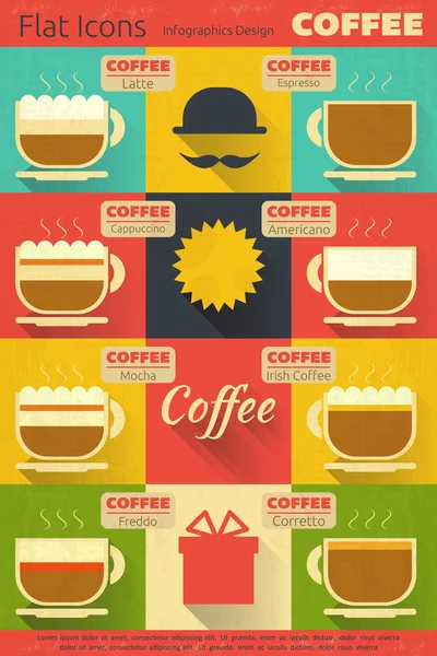 Koffie pictogrammen — Stockvector