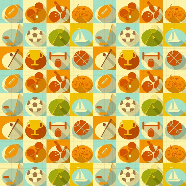 Deporte plano Fondo sin costuras — Vector de stock