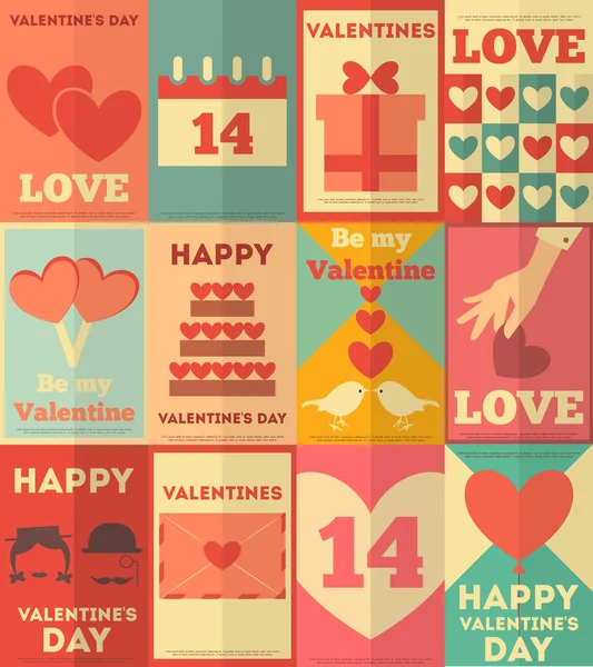 Collezione poster San Valentino — Vettoriale Stock