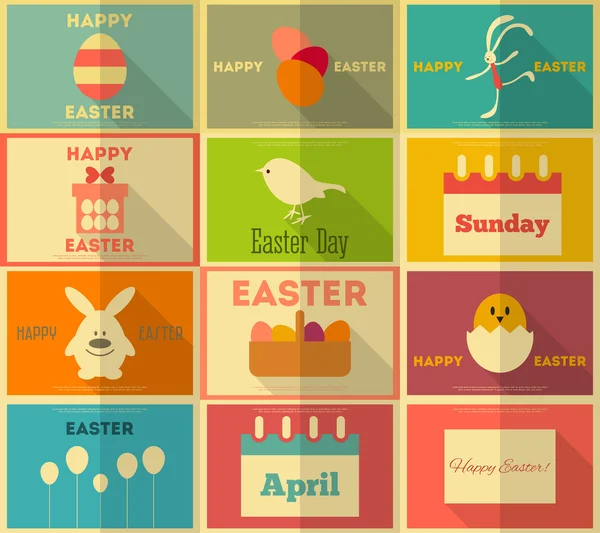 Retro Easter Labels — Stock Vector