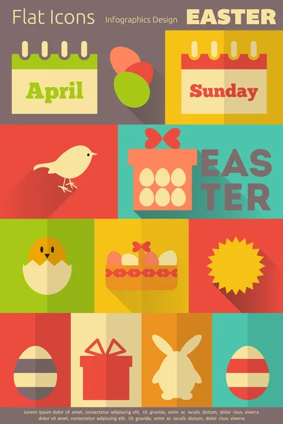 Retro Easter Labels — Stock Vector