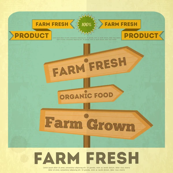 有机农场食品的海报 — 图库矢量图片